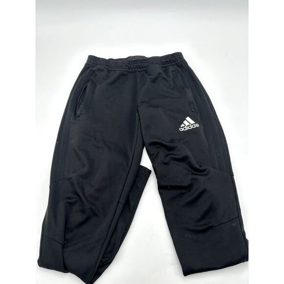 Adidas Pant Men's Small Black Elastic Waist Pockets Straight Leg Pull On Outdoor - Picture 1 of 5